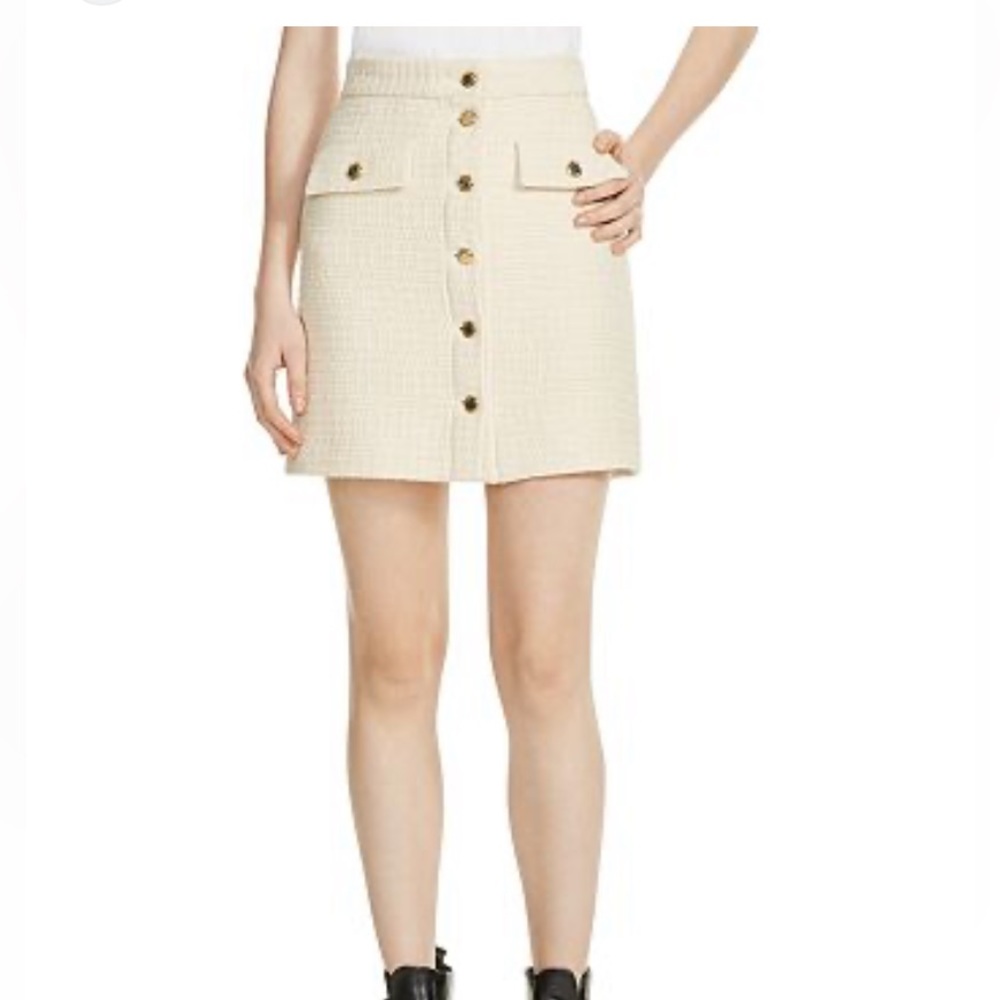 Maje “Jiba” White Tweed Skirt size 34 XS NWO